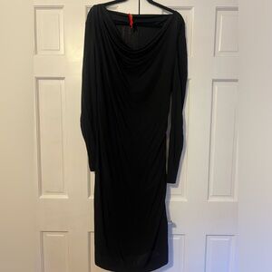 Vivienne Westwood Red Label || Black Long Sleeved Midi Cowl Neck Dress || Size L